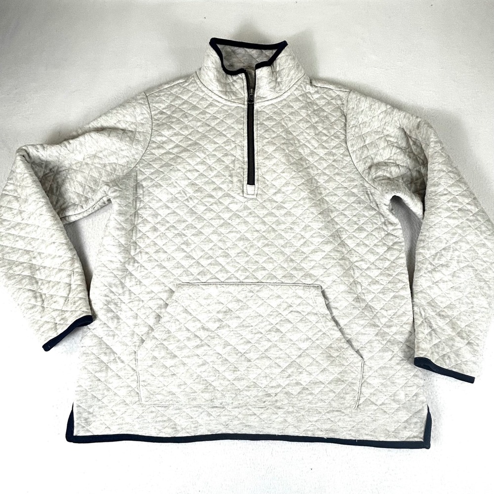 Market Spruce Quilted Quarter Zip Pullover Heather Grey‎ Navy WGK11045 Womens S